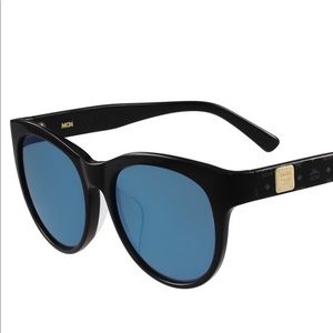 MCM 58mm Cat Eye Sunglasses Black BLUE NWT